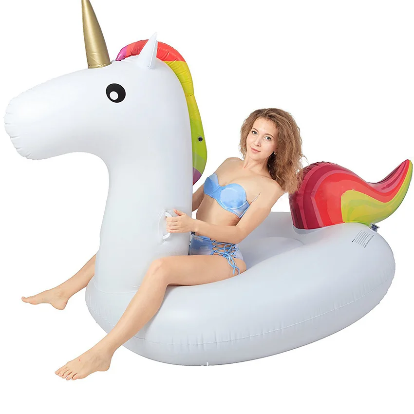2m Giant Unicorn Floating Pool Swimming Ring Air Mattress Inflatable Swimming - £105.20 GBP+