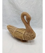 Wicker Duck Rickshaw Imports Desk Figurine Decor 8&quot; - $29.87 CAD