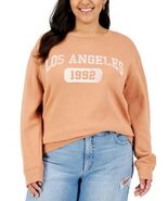 MSRP $44 Love Tribe Plus Size Los Angeles Graphic Sweatshirt Khaki Size 1X - €16,87 EUR