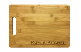 Papa&#39;s Kitchen Engraved Cutting Board -Bamboo/Maple- Grandpa Gift Fathers Day - £28.12 GBP+