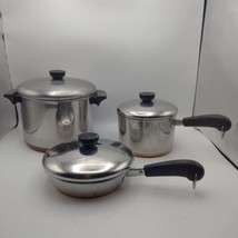 Revere Ware Cookware Copper Pots Lids Stock Pot 2 Qt Pan Skillet Vintage - $45.52