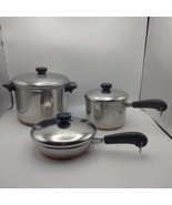 Revere Ware Cookware Copper Pots Lids Stock Pot 2 Qt Pan Skillet Vintage - $63.79 CAD