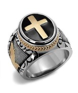 RING CHRISTIAN TK2623 1- Two-Tone IP Rose Gold Stainless Steel Ring with... - $737.84 MXN
