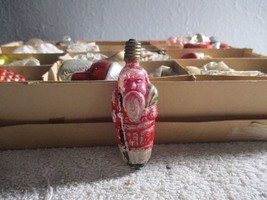 Antique Santa Claus Glass Figural Christmas Light Bulbs untested  3&#39;&#39; vw... - $19.79