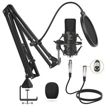 Xlr Condenser Microphone, Professional Cardioid Studio Mic Kit With T2 - £79.12 GBP