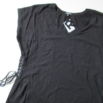 NWT Rebel Wilson x Angels Corset Side Shift in Black V-neck T-Shirt Dres... - $23.76