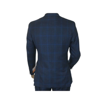 Men TALLIA Suit Wool Blend English Glen Plaid Classic 2Button VDVA2SVX0026 Blue image 5