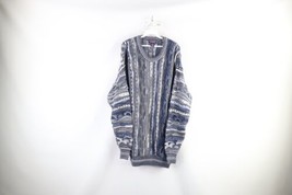 Vintage 90s Coogi Style Mens Large Tall Ed Bassmaster Cosby Knit Dad Sweater - £79.09 GBP