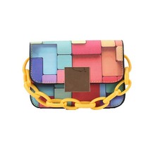 2022 New Bag Square Color Rainbow Bag Fashion Chain Single Shoulder Diag... - £29.02 GBP