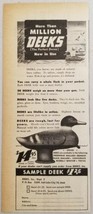 1950 Print Ad Deeks Duck Decoys Made in Salt Lake City,Utah - £6.93 GBP