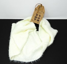 Scarf White Cream 42in x 10in Infinity Knitted Look Soft Many Ways to We... - $9.89