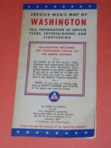 World War II Service Men&#39;s Map Of Washington Vintage 1940&#39;s Racial Ethnic - $49.99