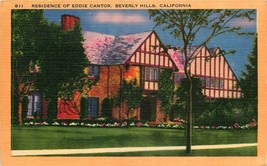 Beverly Hills Ca Residence Of Eddie Cantor Postcard c1940s - £3.49 GBP