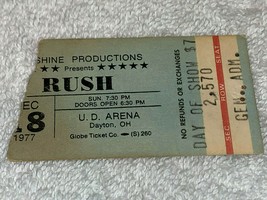 RUSH w UFO 1977 CONCERT TICKET STUB  DAYTON OHIO Geddy Lee Neil Peart - $29.98