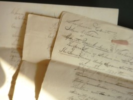 LOT 1820 antique 3 HANDWRITTEN LEGAL documents QUACKENBUSH hebron washin... - $89.05