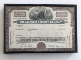 Framed The Atlantic Refining Company Stock Certificate  - £31.96 GBP