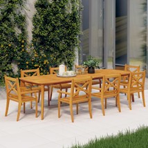 Outdoor Dining Chairs 8 pcs Solid Wood Acacia - £317.43 GBP