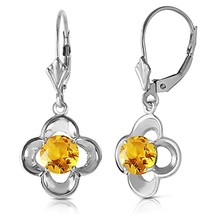 Galaxy Gold GG 1.1 CTW 14K Solid White Gold Utter Joy Citrine Earrings - £227.89 GBP