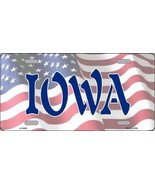 Iowa American Flag Background Novelty 6&quot; x 12&quot; Metal License Plate Sign - £4.64 GBP