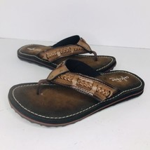 Clarks Collection Brown Braided Leather Thong Sandals Women’s Size 6 Sty... - $22.19