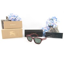 Burberry BE4277 Burgundy Red Acrylic Cat Eye Logo Sunglasses NWT Case - $256.52 CAD