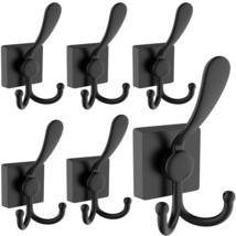 Black Coat Hooks For Wall, Robe Towel Hooks For Bathroom Wardrobe Hallwa... - £20.75 GBP