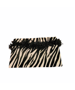 Vintage 90s Zebra Colored Soft Clutch Rectangle Purse - £9.37 GBP