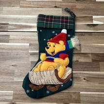 Vintage Winnie The Pooh Felt 3D Appliqué Christmas Stocking Disney - $33.24