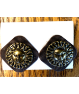 Vintage Celestial Face Bursting Sun Earrings Gold Tone 3-D Figural Pierc... - $19.99