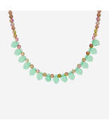 Handmade Czech Glass Crystal Beads Necklace - Verdant Melon Breeze - £39.32 GBP