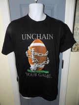 Unchain Your Game Football Black Short Sleeve T-Shirt Size M Men's NEW - $20.70