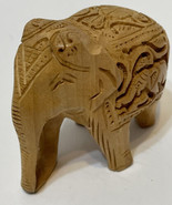 Vintage Miniature Wood Hand Carved Elephant Light Wood 3 x 2.25 No Tusks - £9.85 GBP