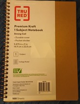 Tru Red Premium Kraft 1 subject notebook, 5.875&quot; by 9&quot; - £8.77 GBP