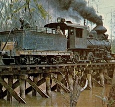 1961 Watering South Carolina Log Line Locomotive Train Railroad Print Ca... - £27.52 GBP