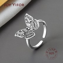 Real 925 Sterling Silver Geometric butterfly shape  Adjustable Ring Minimalist F - £7.31 GBP