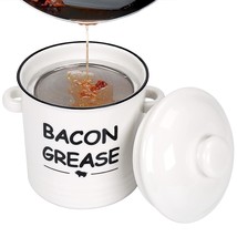 Ceramic Bacon Grease Container With Strainer - 600Ml / 20Oz Farmhouse Ba... - $42.99