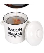 Ceramic Bacon Grease Container With Strainer - 600Ml / 20Oz Farmhouse Ba... - £33.77 GBP
