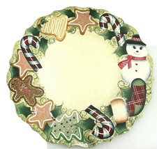 Handmade Decorative Wooden Christmas Wreath Shape Candle Holder Candy Canes - £9.61 GBP