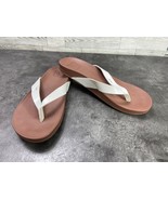 Reef Cushion Court Women Shoes Brown White 6M Toe Thong Casual Flip Flop... - $24.57