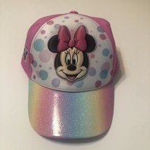 Disney Girls Minnie Trucker Pink Glitter 3D Pop Caps One Size Adjustable Strap - $15.99