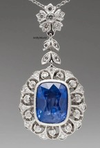 Victorian Rose Cut Diamond Blue Sapphire Pendant, Art Deco Pendant - £239.00 GBP