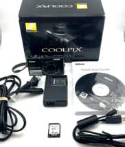 Nikon COOLPIX S570 12MP Digital Camera Black 5x Zoom Tested - £100.31 GBP