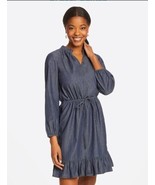 draper james chambray popover dress, size L - £44.11 GBP