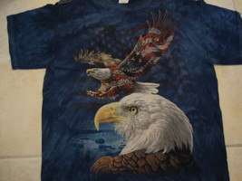 Bald Eagle American Patriotic Blue T Shirt Size L - $14.30