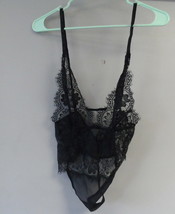 Adore Me Women&#39;s Lingerie Lace Mesh See Through Bodysuit 07252 Black Siz... - £11.34 GBP