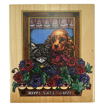 Inkadinkado Home Sweet Home Dog Cat Window Flower Box Rubber Stamp 6311-P - £7.62 GBP