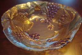 Savoir Faire Japan polychrome  glass centerpiece, grapes, leaves RARE [a4] - $63.35