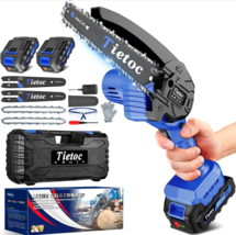 Tietoc Mini Chainsaw 6 Inch Cordless 6 Inch, Blue - $80.99