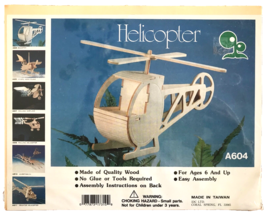 Wood Helicopter Kit A604 Woodcraft Easy No Glue or Tools Required Ages 6+ - $14.50