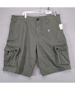 NWT Aero Men&#39;s 36x10 Stretch Cargo Shorts Army Green Gorpcore Skater Out... - $496.13 MXN